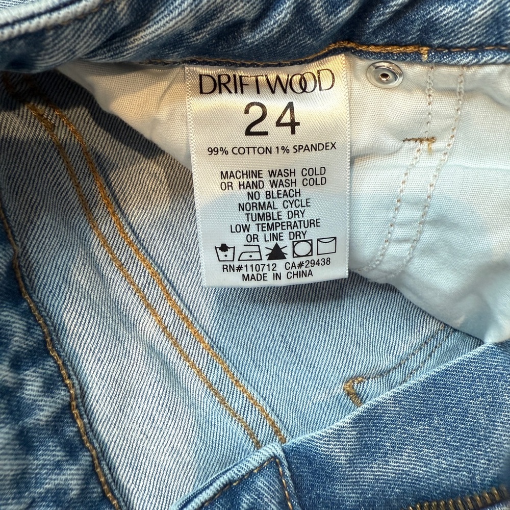 Driftwood Gizelle Destructed Basic Girlfriend Skinny Jeans Light Wash 24 Boho - Picture 7 of 7